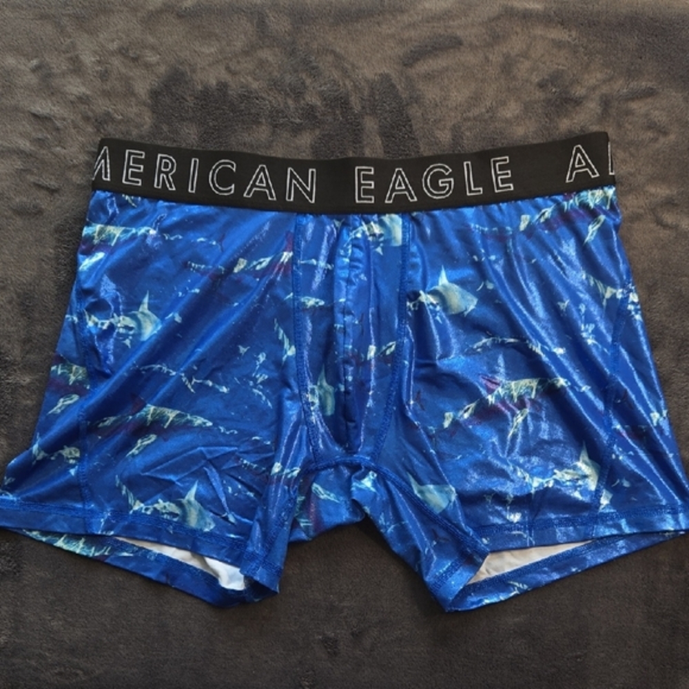 American Eagle Outfitters Blue Boxer Briefs with Shark Print